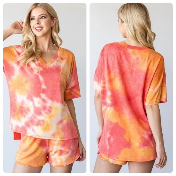 $20 start 34☀️tie dye V neck short set - Picture 3 of 7